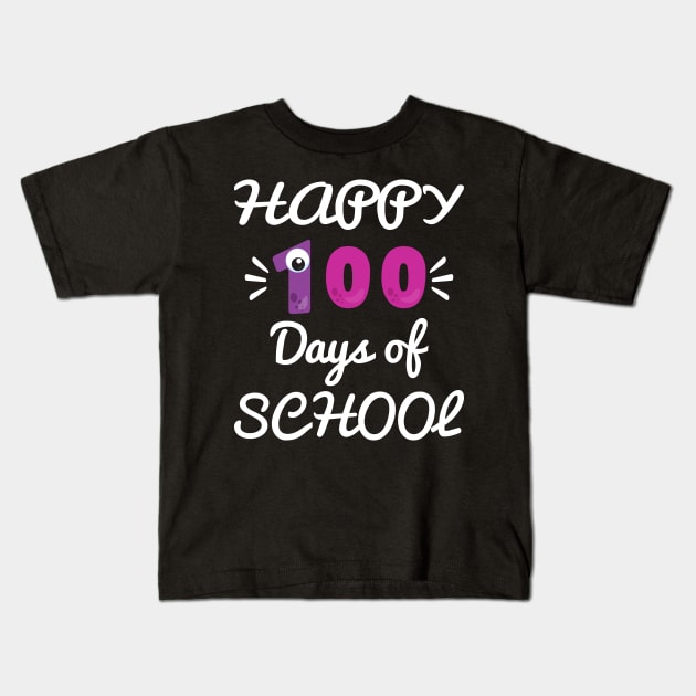 Happy 100 Days of School Kids T-Shirt by aborefat2018